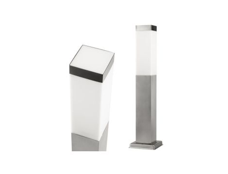 Ogrodowa oprawa Kwadratowa Słupek 1x E27 45cm srebrna IP44