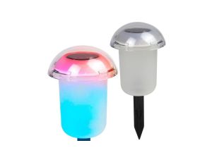 Lampa ogrodowa LED solarna MOMO LED wbijana 2x RGB grzybek GOLDLUX