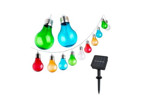 Girlanda solarna LED 2,4m ogrodowa ozdobna 10 kolorowych kuleczek PARTY GOLDLUX