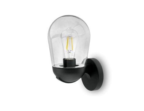 Kinkiet Ogrodowy Elewacyjny Zewnętrzny Lampa E27 Czarna OVALIS LUMILED