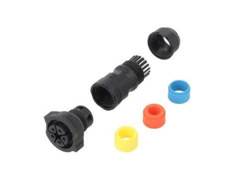 Złącze okrągłe wtyk na przewód 5-PIN żeński ze stykami IP68 DC-05BFFB-QL8APP