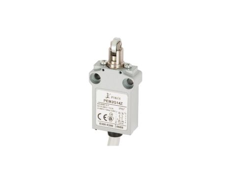Wyłącznik krańcowy 1R 1Z wolnoprzełączający popychacz metalowy z rolką stalową prostopadłą Ø12 PEM2G14X A37-B85X