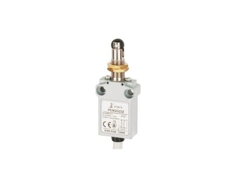 Wyłącznik krańcowy 1R 1Z wolnoprzełączający rolka z tworzywa Ø10,7 z mocowaniem za gwintowaną głowicę PEM2G23X A37-B89X