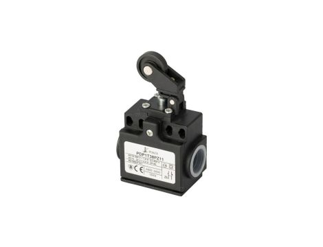 Wyłącznik krańcowy 2Z wolnoprzełączający popychacz stalowy i dźwignia z rolką z tworzywa Ø22 PDP1T38PW20 A37-6975