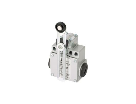 Wyłącznik krańcowy 2Z wolnoprzełączający regulowana dźwignia z rolką z tworzywa Ø18 PDM1F51PW20 A37-5745