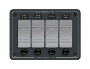 Panel wodoodporny Blue Sea Contura 12V DC, 4-pozycyjny