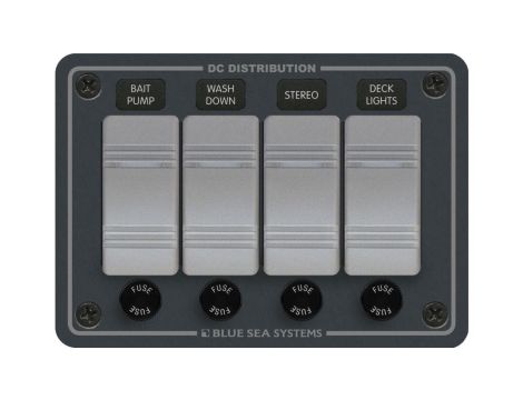 Panel wodoodporny Blue Sea Contura 12V DC, 4-pozycyjny