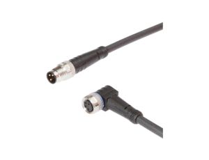 Kabel połączeniowy, 2 m, gniazdo M8 4-stykowe kątowe, wtyczka M8 3-stykowa prosta, PUR (poliuretan) VK20C636