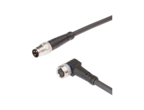 Kabel połączeniowy, 2 m, gniazdo M8 4-stykowe kątowe, wtyczka M8 3-stykowa prosta, PUR (poliuretan) VK20C636