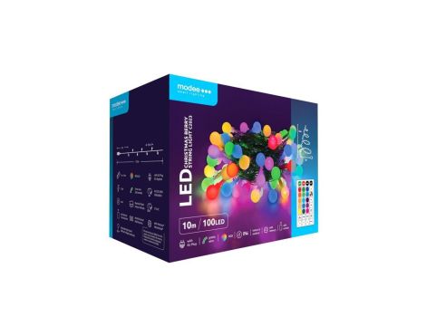 Lampki choinkowe kulki modee 10m RGB 100LED ML-C2023 pilot