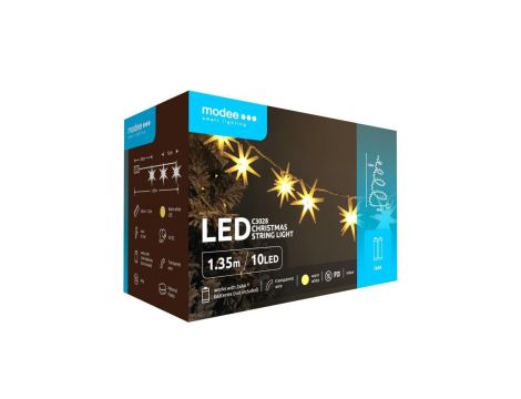 Lampki gwiazdki BAT modee 1,35m WARM 10LED ML-C3028