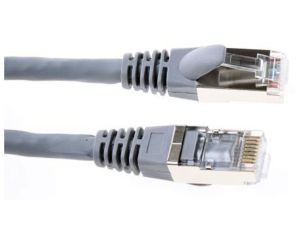 Kabel kategorii 6, Szary, Wtyk RJ45 męski / RJ45