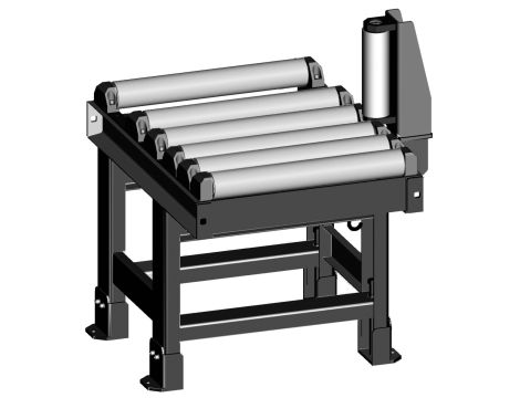 METALLKRAFT - Przenośnik rolkowy wyjściowy 1000x620 mm z boczną rolką prowadzącą