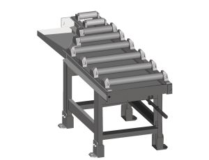 METALLKRAFT - Zmotoryzowany przenośnik rolkowy 2000x520 mm do cięcia pod kątem 60°