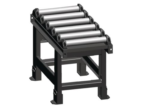 METALLKRAFT - Przenośnik rolkowy 1000 x 450 mm do cięcia pod kątem wraz ze stołem łączącym