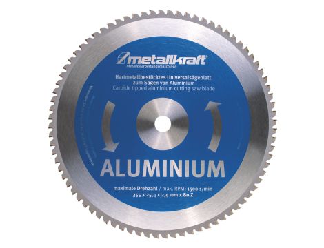 METALLKRAFT - Tarcza tnąca aluminiowa O355 x 2,4 x 25,4 mm Z80 dla MTS 356