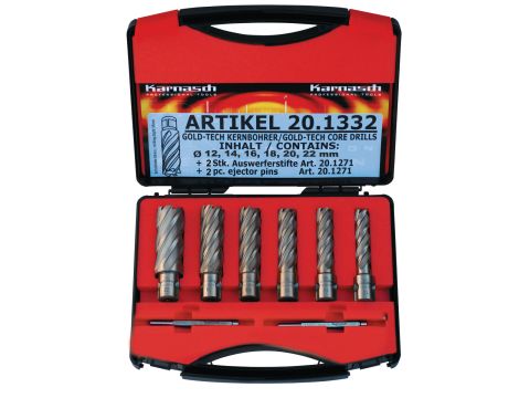 METALLKRAFT - Zestaw wierteł rdzeniowych Gold-Line 55mm O14/16/18/20/22/26mm