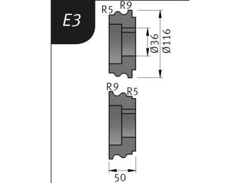 METALLKRAFT - Rolki gnące typu E3 dla SBM 300-40 E