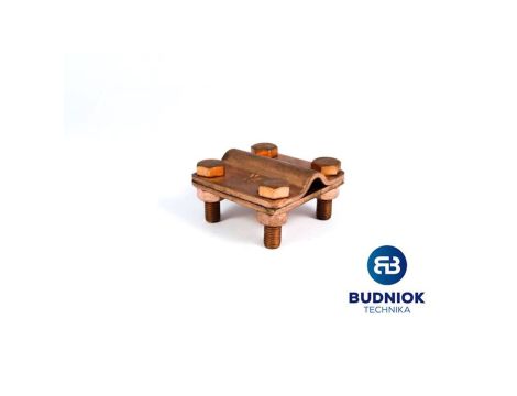 Złącze krzyżowe bednarka-drut, 4xM8 , miedziane