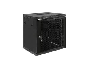 Qoltec Szafa RACK 19 12U 600 x 635 x 450 Perforowane drzwi Wisząca Stalowa obudowa Zamek Czarna