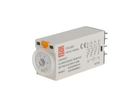 Przekaźnik czasowy zwłoczny jednofunkcyjny 0.2 → 5s 4PDT 4-stykowy 4PDT 110V ac