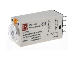 Przekaźnik czasowy zwłoczny jednofunkcyjny 1 → 30min DPDT 2-stykowy DPDT 230V ac