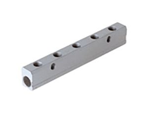 Mocowanie rozdzielacza rura – rura, 75 bar, wloty: 2, wyloty: 4, Aluminium, wlot: Złącze 1/4 cala żeńskie, wylot: 3/8 176-1103 /