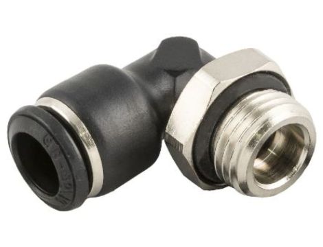 Obrotowa złączka pośrednia kolankowa gwint M7 męskie, Wciskane 4 mm RS PRO