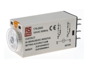 Przekaźnik czasowy zwłoczny jednofunkcyjny 0.2 → 5min DPDT 2-stykowy DPDT 110V ac