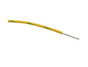 Przewód jednożyłowy linkowy, 0,5 mm, 16/0,2 mm, 20 AWG, PVC, 1 kV AC, Zielony/Żółty, dł. 100m, RS PRO