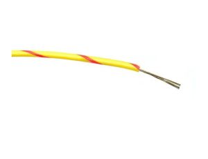 Przewód jednożyłowy linkowy, 0,2 mm, 7/0,2 mm, 24 AWG, PVC, 1 kV AC, Czerwony/Żółty, dł. 100m, RS PRO