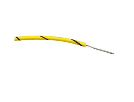 Przewód jednożyłowy linkowy, 0,2 mm, 7/0,2 mm, 24 AWG, PVC, 1 kV AC, Czarny/Żółty, dł. 100m, RS PRO
