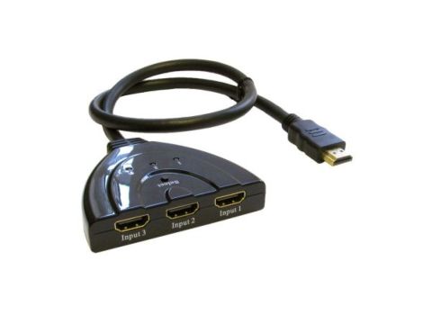 Zespół cyfrowych kabli wideo i monitorowych 0.5m Wtyk HDMI to Żeńskie HDMI Czarny