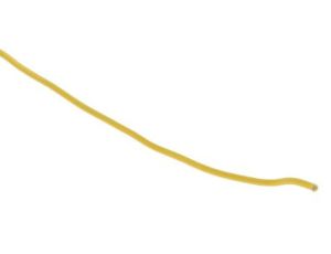 Przewód jednożyłowy linkowy, Opaska kablowa Kynar, 0,05 mm, 1/0,25 mm, 30 AWG, Kynar, 300 V, Żółty, dł. 50m, RS PRO