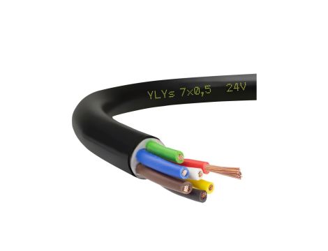 Przewód przyczepowy samochodowy YLYs 7x0,5 24V Elektrokabel /25m/