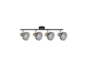 Listwa reflektorowa poczwórna czarno-złota sufitowa ścienna Activejet LISA kinkiet E14 do salonu