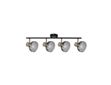 Listwa reflektorowa poczwórna czarno-złota sufitowa ścienna Activejet LISA kinkiet E14 do salonu