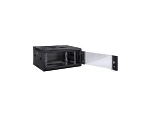Szafa wisząca RACK 19 6U 450mm drzwi szklane czarna TOTEN