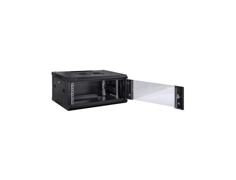 Szafa wisząca RACK 19 6U 450mm drzwi szklane czarna TOTEN
