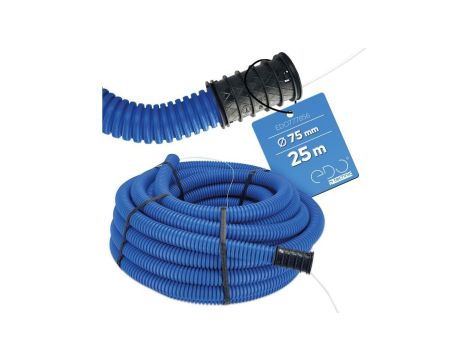 Rura osłonowa karbowana AROT dwuwarstwowa z pilotem do ziemi i złączką 450N niebieska fi 75 (25mb) EDO Technic