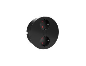 Gniazdo do zabudowy Duplex R, z maskownicą, 2 x gniazdo Schuko F (DE), czarny mat, 82052710