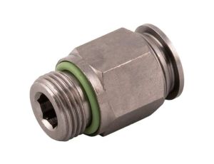 Adapter gwintowany prosty gwint – rura RS PRO M5 męskie rodzaj Męski Gwintowany, rura Mosiądz niklowany M5