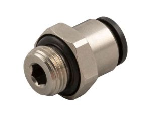 Adapter gwintowany prosty gwint – rura RS PRO M7 męskie rodzaj Męski Gwintowany, rura Mosiądz niklowany M7