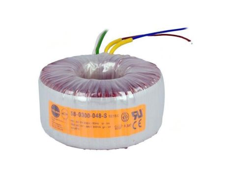 Transformator toroidalny 300VA 230VAC 48V 6,25A Ø 117mm 58-0300-048-S