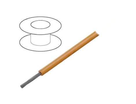 Przewód HookUp Wire linka Cu 28AWG PTFE pomarańczowy 250V 30,5m 2842/7 OR005