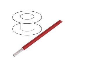 Przewód HookUp Wire linka Cu 26AWG PTFE czerwony 250V 305m 2843/7 RD001
