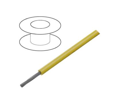 Przewód HookUp Wire linka Cu 26AWG PTFE żółty 250V 305m 2843/7 YL001