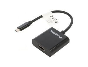 Adapter USB 3.1 HDMI gniazdo,USB C wtyk niklowany 0,15m ABS AD-UC-HD-01