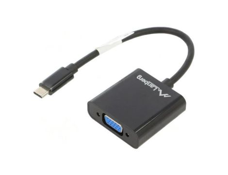 Adapter USB 3.1 USB C wtyk VGA gniazdo niklowany 0,15m ABS AD-UC-VG-01