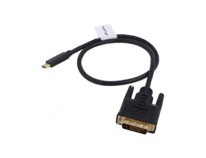Adapter USB 3.1 DVI-D (24+1) wtyk,USB C wtyk złocony 0,5m CA-CMDV-10CU-0005-BK